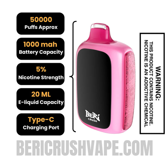 Cherry B-Pop Beri Crush 50K Disposable Vape Specifications Cherry B-Pop Beri Crush 50K Disposable Vape Specifications