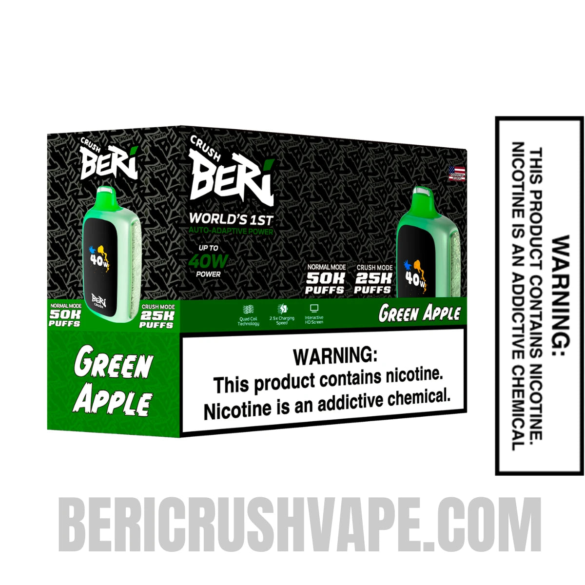 Green Apple Beri Crush 50K Disposable Vape with bundle box Green Apple Beri Crush 50K Disposable Vape with bundle box