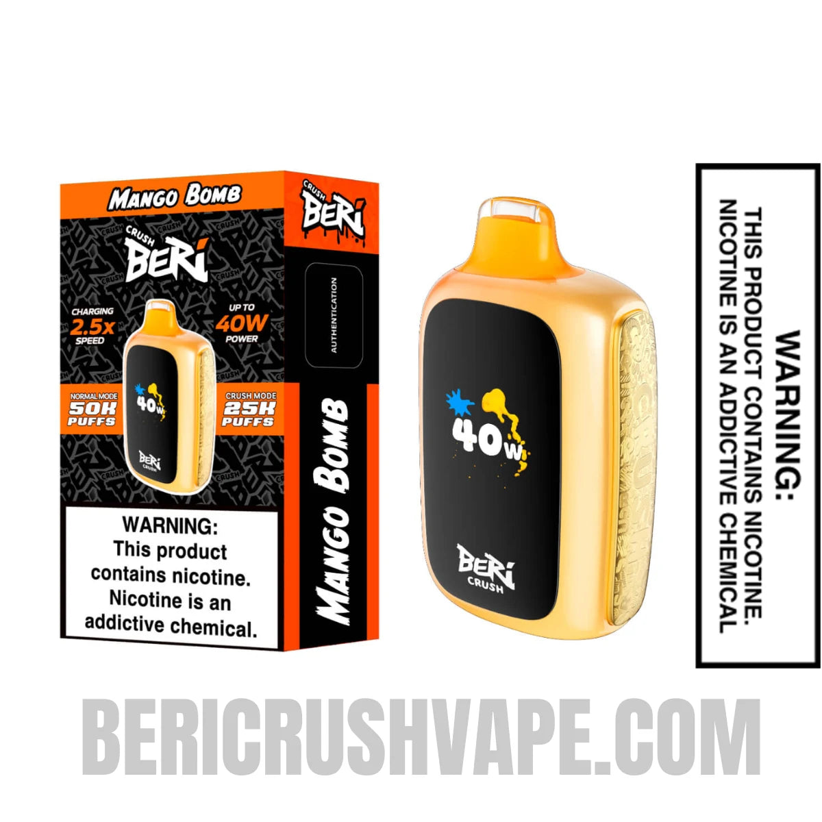 Mango Bomb Beri Crush 50K Disposable Vape with Package Box Mango Bomb Beri Crush 50K Disposable Vape with Package Box