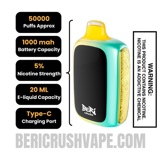 Summer Glacier Beri Crush 50K Disposable Vape Specifications Summer Glacier Beri Crush 50K Disposable Vape Specifications