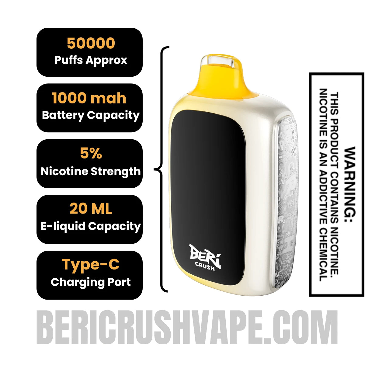 Banana Taffy Beri Crush 50K Disposable Vape Specifications