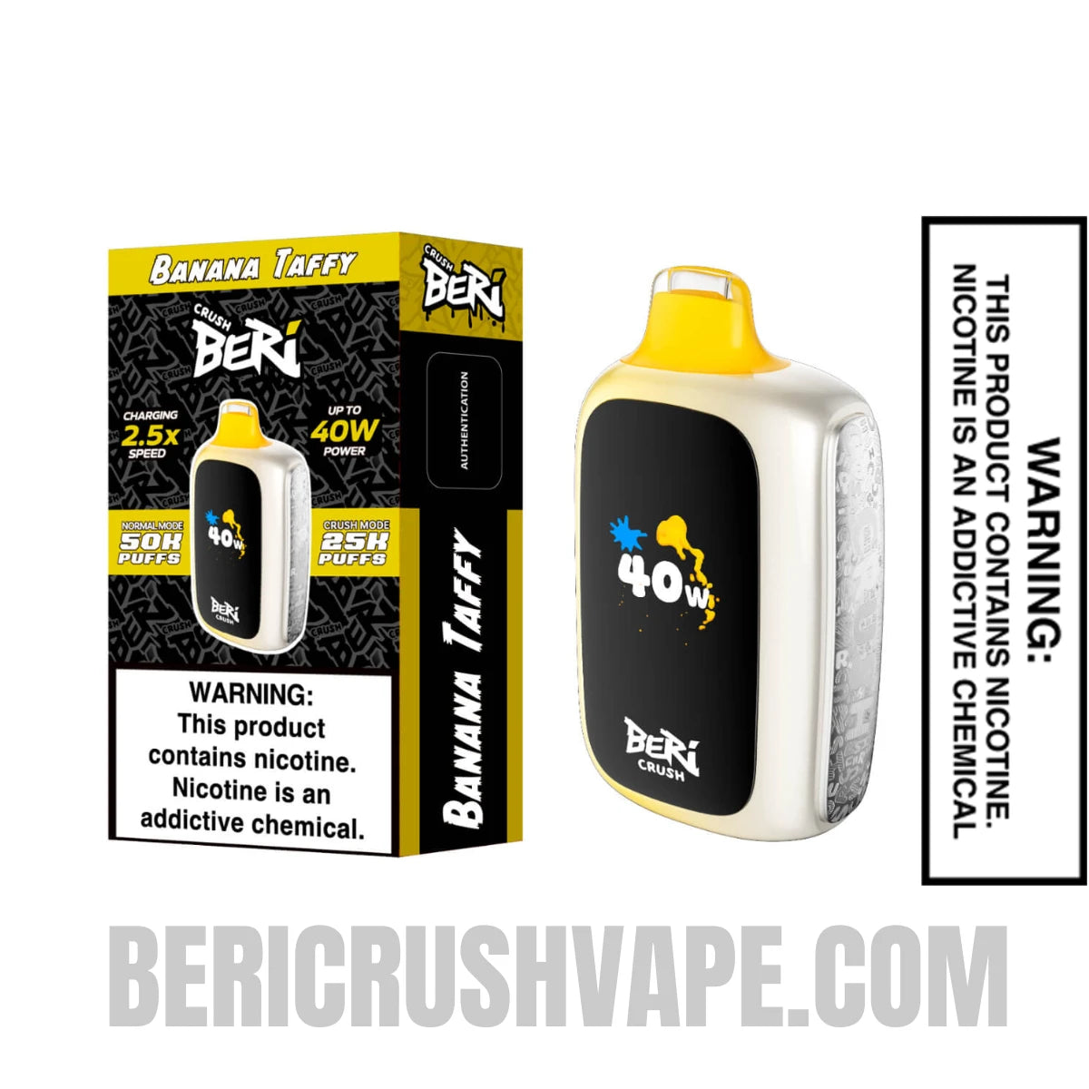 Banana Taffy Beri Crush 50K Disposable Vape with Package box