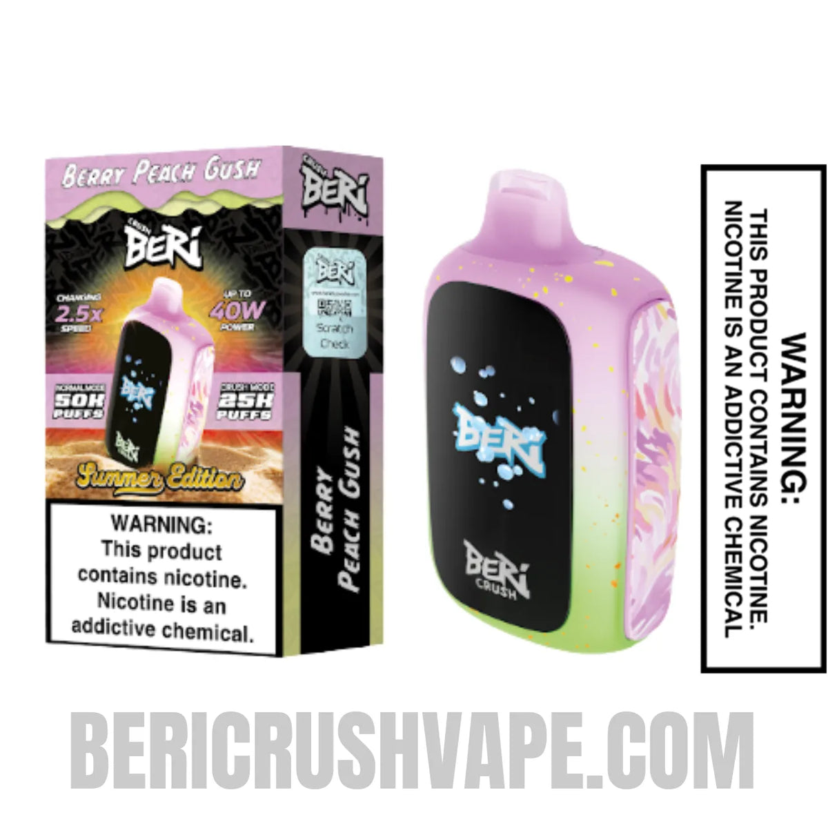 Berry Peach Gush Beri Crush 50K Disposable Vape with Package Box
