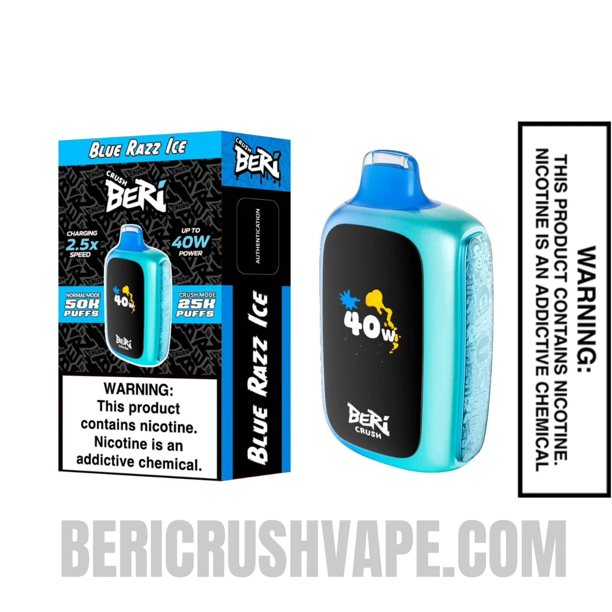 Blue Razz Ice Beri Crush 50K Disposable Vape with Package Box
