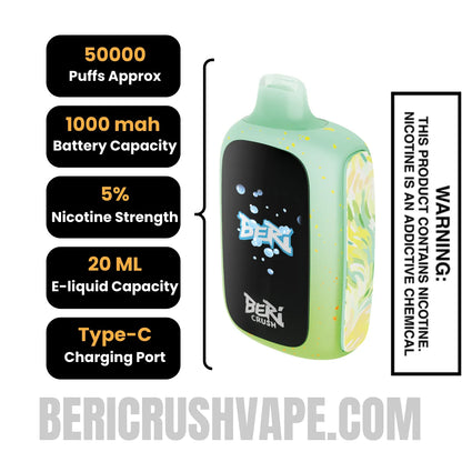 Blueberry Watermelon Beri Crush 50K Disposable Vape Specifications