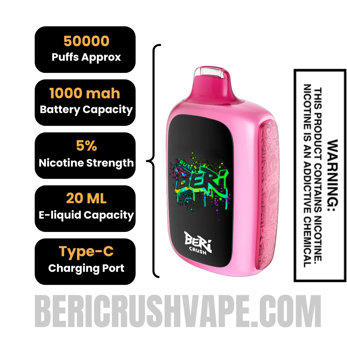 Cherry_B-Pop_Beri_Crush_50K_Disposable_Vape_Specifications