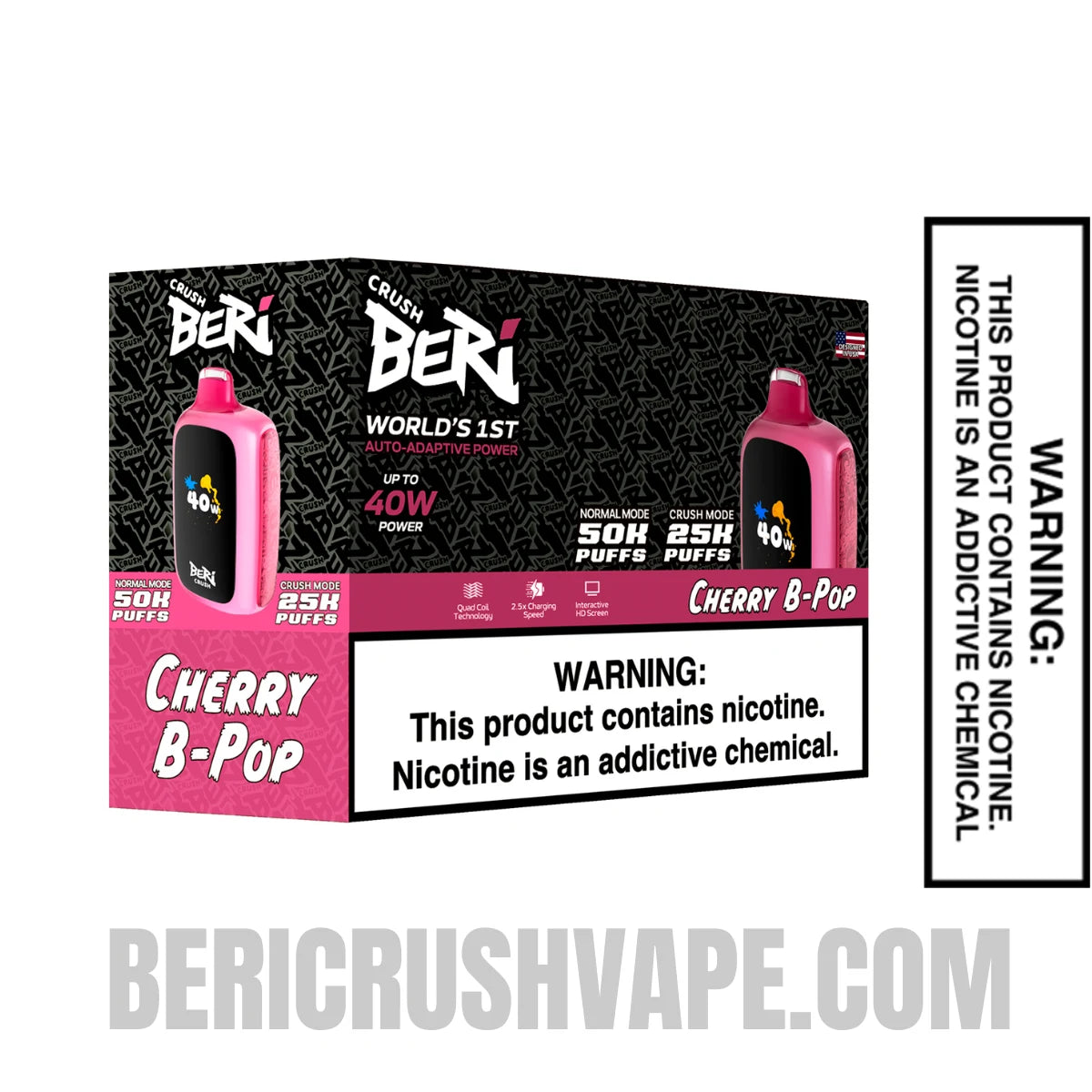 Cherry B-Pop Beri Crush 50K Disposable Vape with bundle box