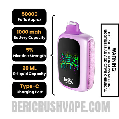 Grape_Ice_Beri_Crush_50K_Disposable_Vape_Specifications