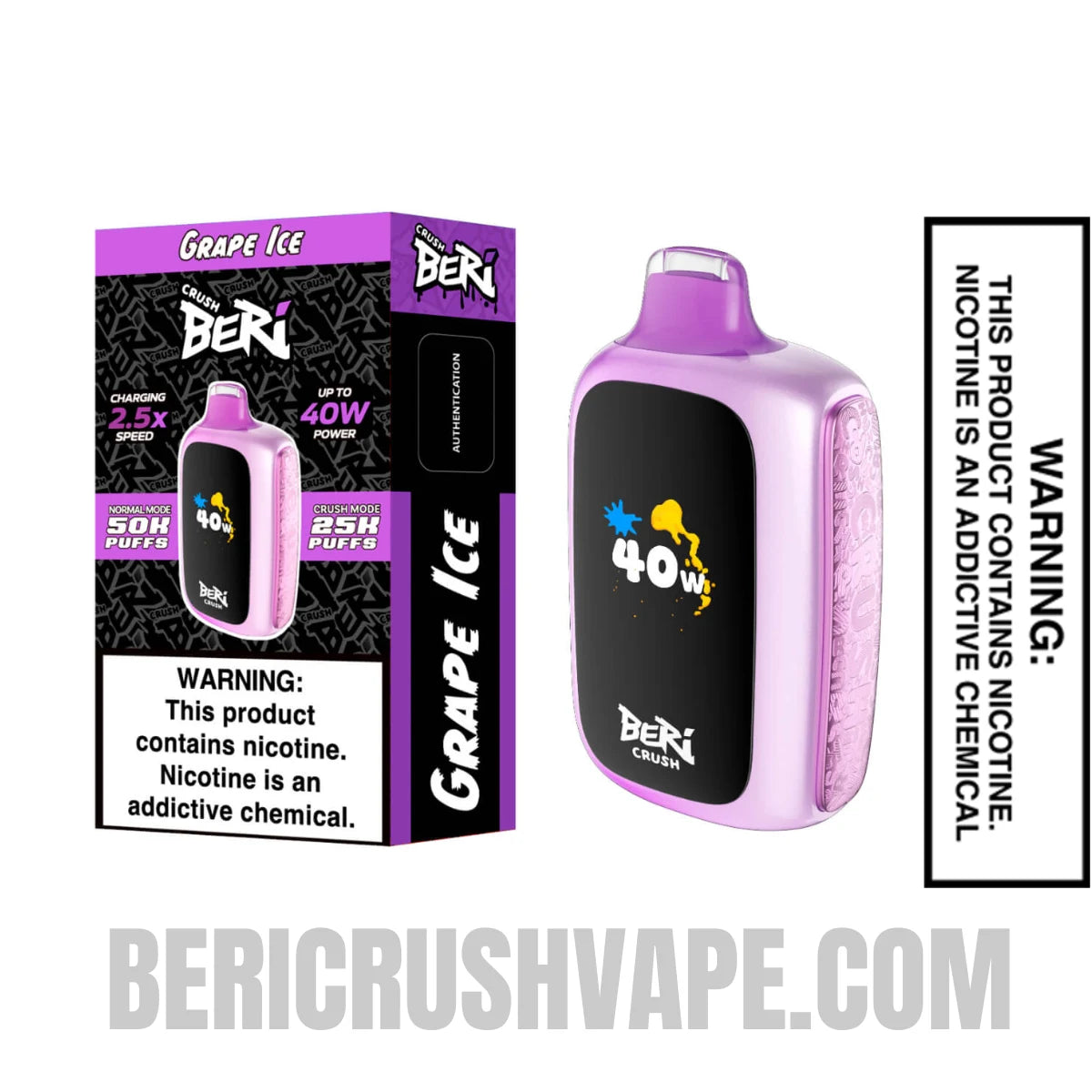 Grape Ice Beri Crush 50K Disposable Vape with Package Box
