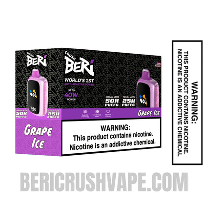 Grape Ice Beri Crush 50K Disposable Vape with bundle box