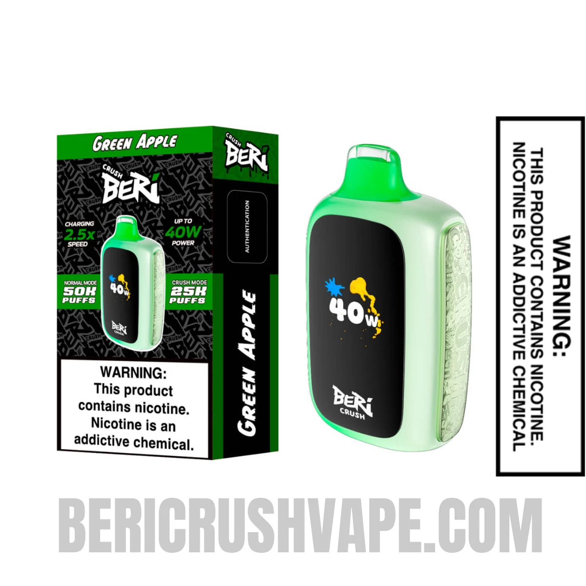 Green Apple Beri Crush 50K Disposable Vape SpecifIcations