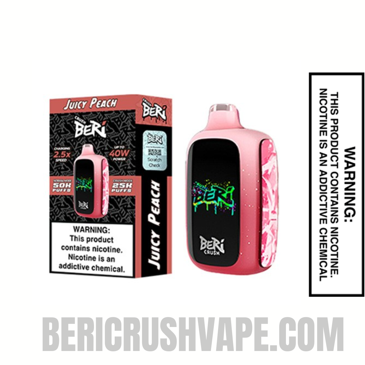 JuicyPeachBeriCrush50KDisposableVapewithPackageBox