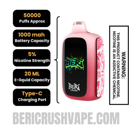 Juicy_Peach_Beri_Crush_50K_Disposable_Vape_Specifications