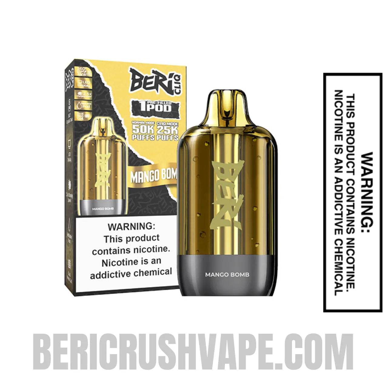 Mango Bomb Beri Cliq 50K Disposable Vape Pod with Package Box