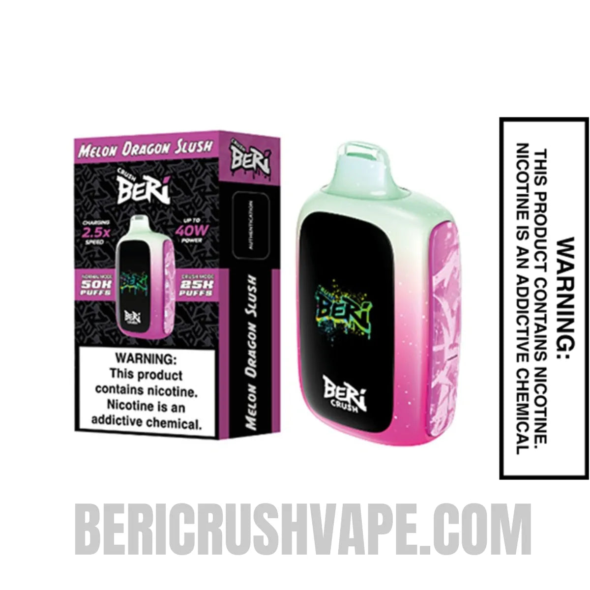 MelonDragonSlushBeriCrush50KDisposableVapewithPackageBox