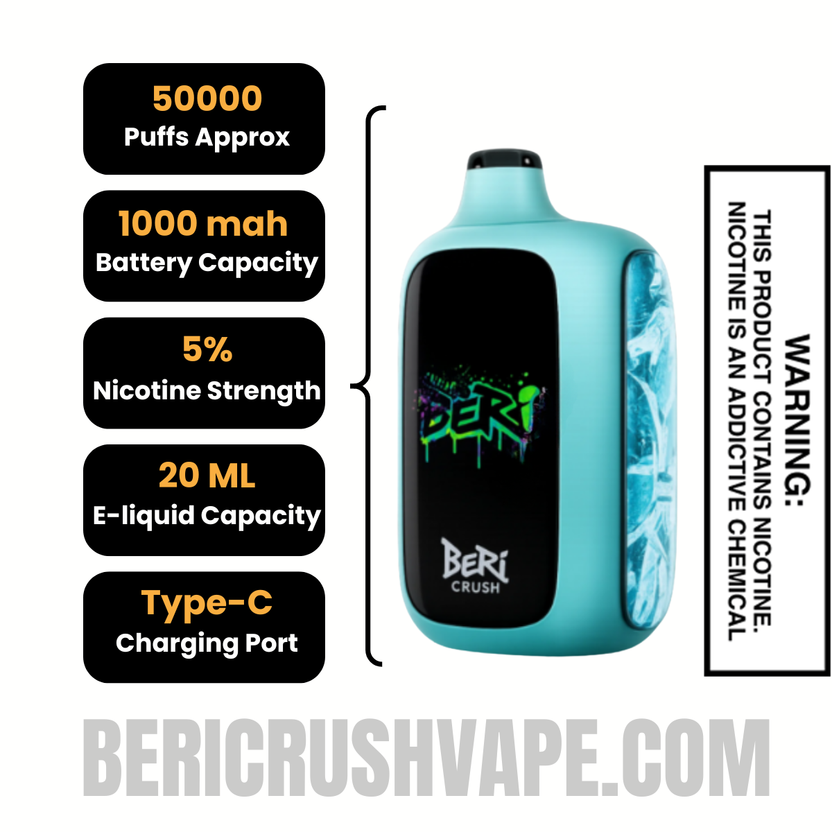PolarIceBeriCrush50KPuffsDisposableVapeSpecifcations