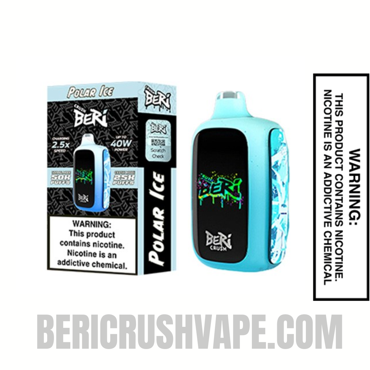 PolarIceBeriCrush50KPuffsDisposableVapewithPackageBox