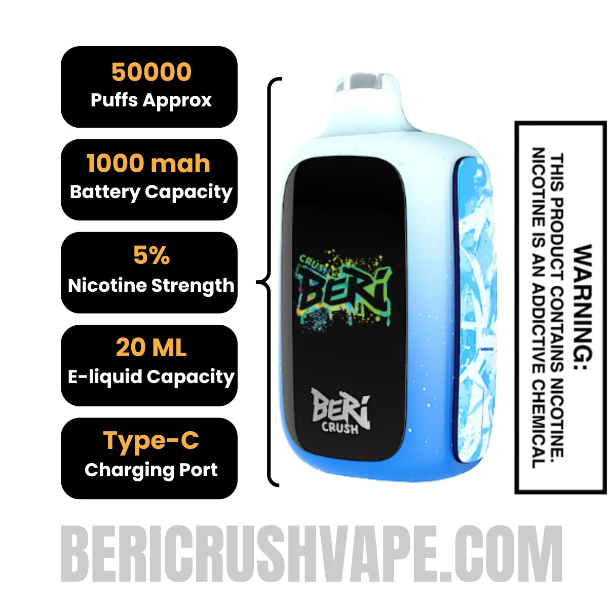 Polar Ice Beri Crush 50K Puffs Disposable Vape Specifications