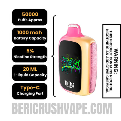 Strawberry_Cream_Beri_Crush_50K_Disposable_Vape_Specifications