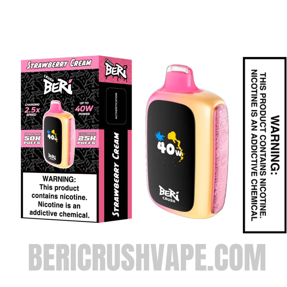 Strawberry Cream Beri Crush 50K Disposable Vape with Package Box