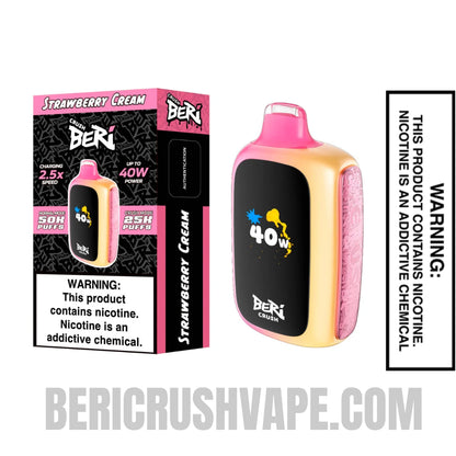 Strawberry Cream Beri Crush 50K Disposable Vape with Package Box