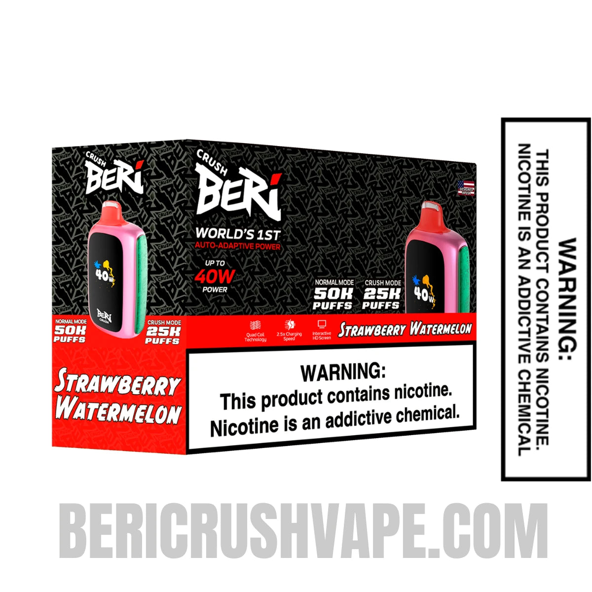 Strawberry Watermelon Beri Crush 50K Disposable Vape with bundle box