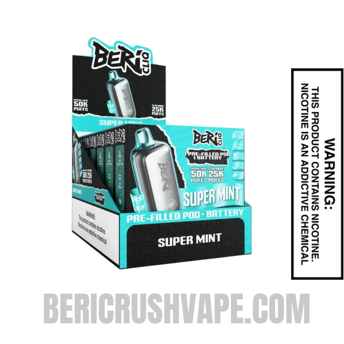 Super Mint Beri Cliq 50K Disposable Vape Kit With Bundle Pack