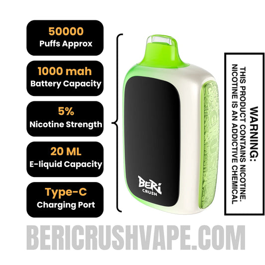 Super Mint Beri Crush 50K Disposable Vape Specifications