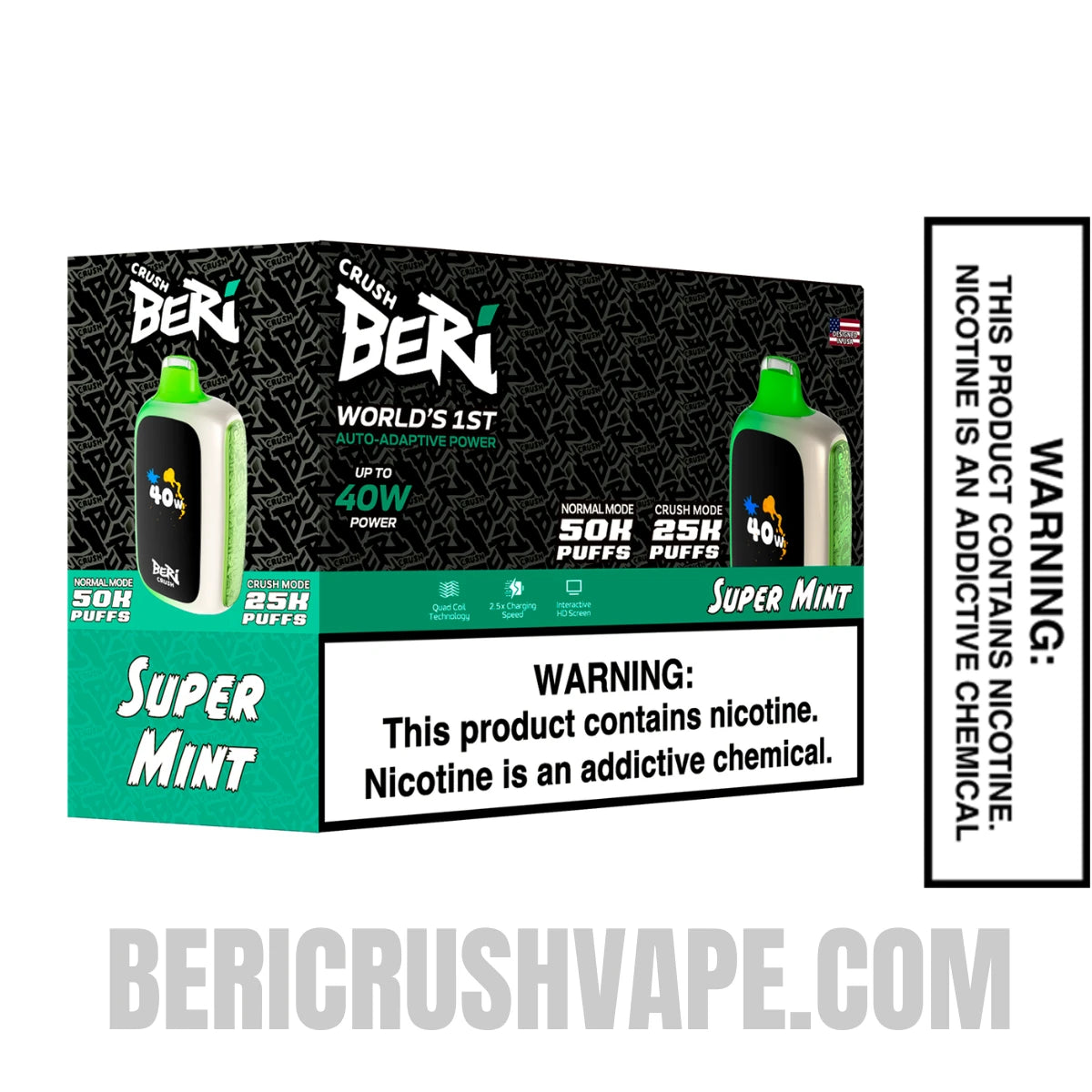 Super Mint Beri Crush 50K Disposable Vape with bundle box