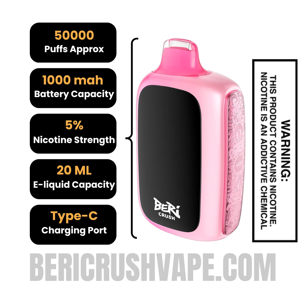 Triple Berry Beri Crush 50K Disposable Vape Specifications