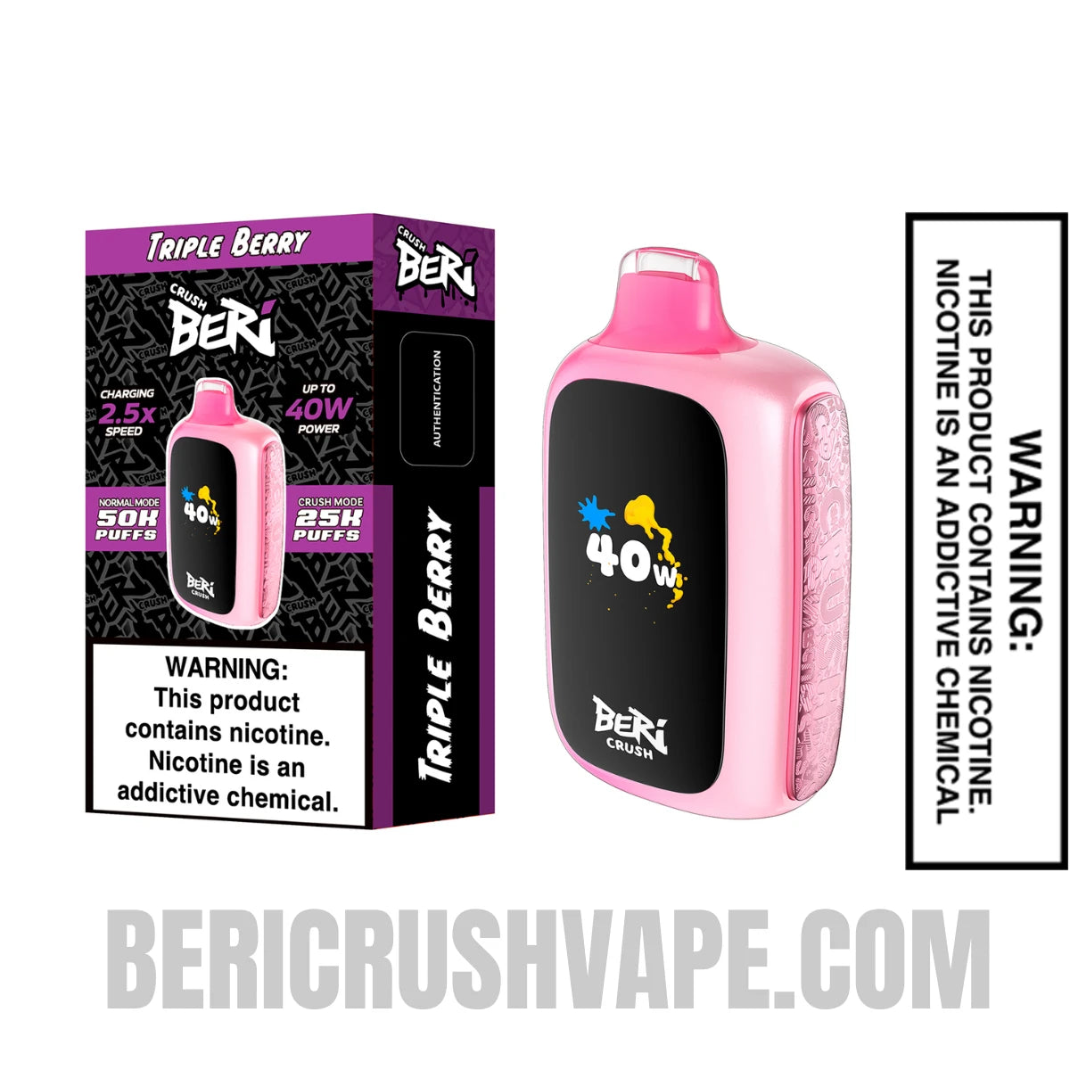 Triple Berry Beri Crush 50K Disposable Vape with Package Box