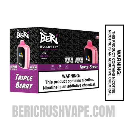 Triple Berry Beri Crush 50K Disposable Vape with bundle box