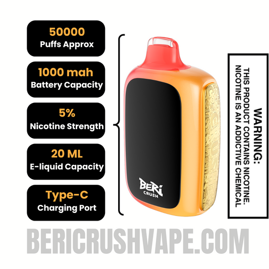 Tropical Gummy Beri Crush 50K Disposable Vape Specifications