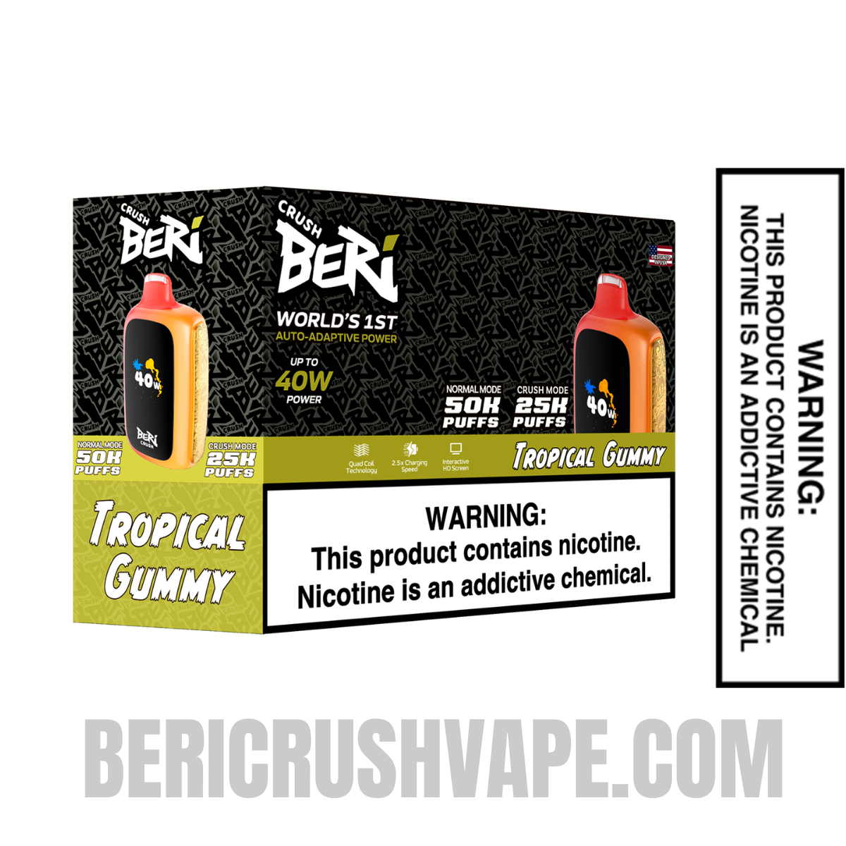 Tropical Gummy Beri Crush 50K Disposable Vape with bundle box