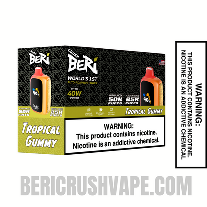 Tropical Gummy Beri Crush 50K Disposable Vape with bundle box