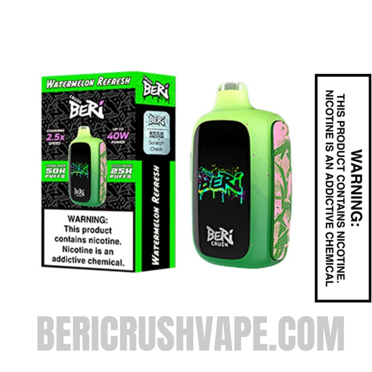 WatermelonRefreshBeriCrush50KDisposableVapewithPackageBox