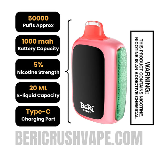 Watermelon Ice Beri Crush 50K Disposable Vape Specifications