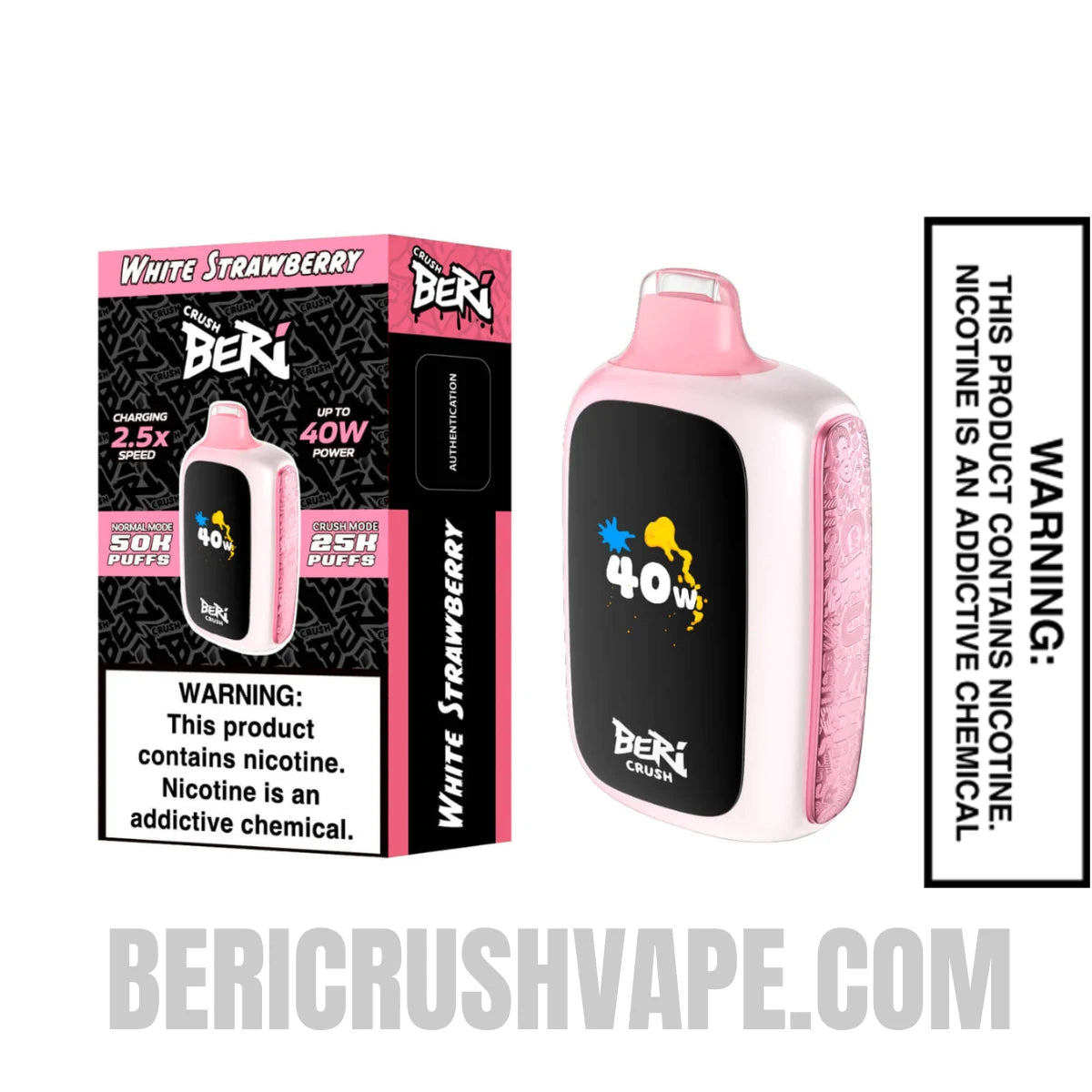 White Strawberry Beri Crush 50K Disposable Vape with Package Box