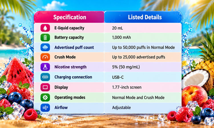 Beri Crush Summer Edition Specifications